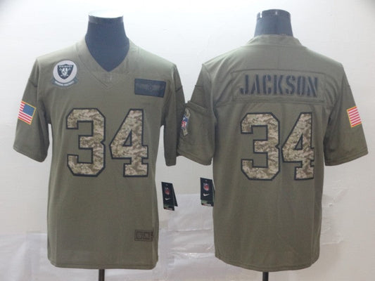 Men's Las Vegas Raiders Bo Jackson #34 Brown Player Game Jersey