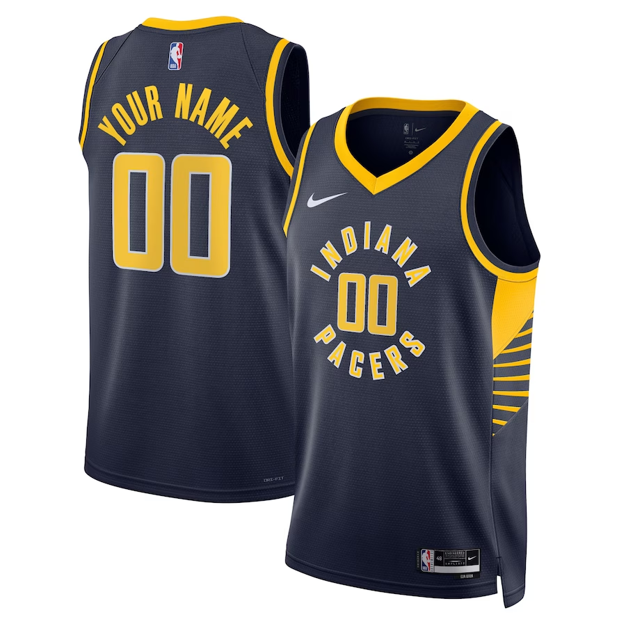 Men's Indiana Pacers Navy 2022/23 Swingman Custom Jersey - Icon Edition