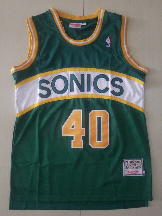 Men's Seattle SuperSonics Shawn Kemp Green Hardwood Classics Swingman Jersey