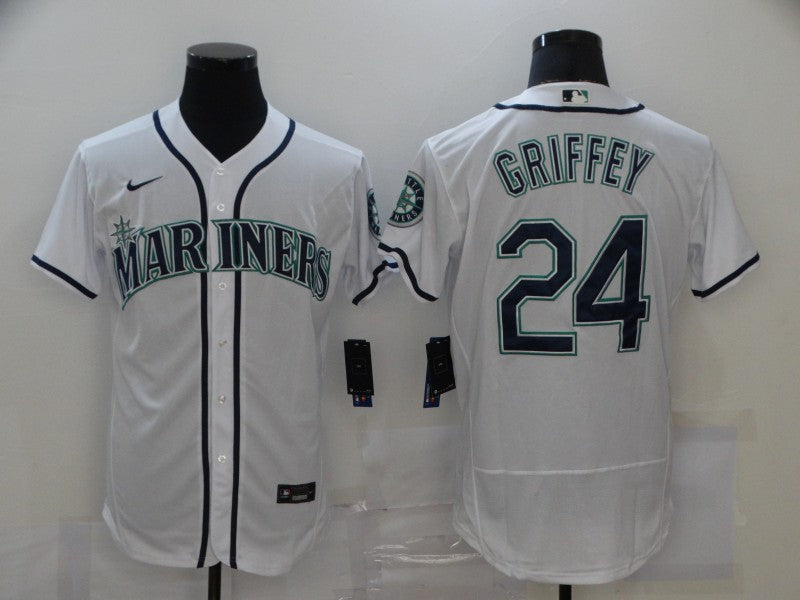 Men's Seattle Mariners Ken Griffey Jr. #24 White Replica Baseball Jersey