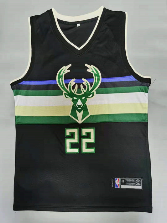 Men's Milwaukee Bucks Khris Middleton Black 2021 NBA Finals Champions Jersey