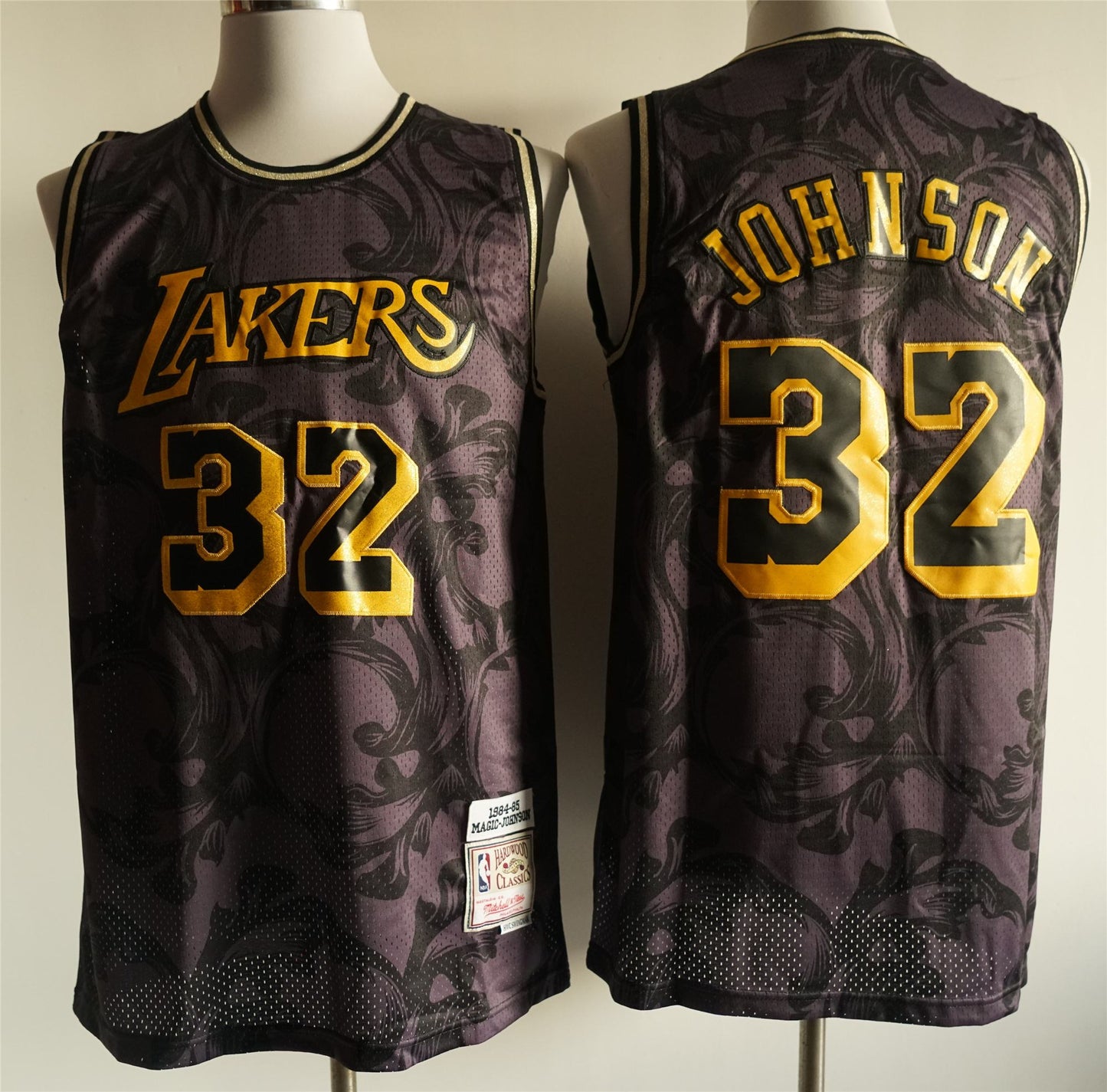 Men's Los Angeles Lakers Magic Johnson #32 NBA Brown Classics Jersey