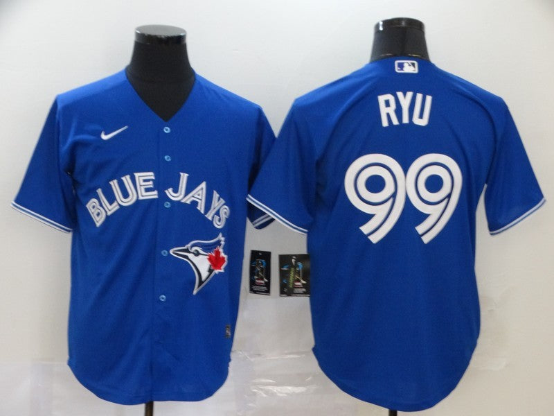 Men's Toronto Blue Jays Hyun-Jin Ryu #99 Blue Replica Baseball Jersey