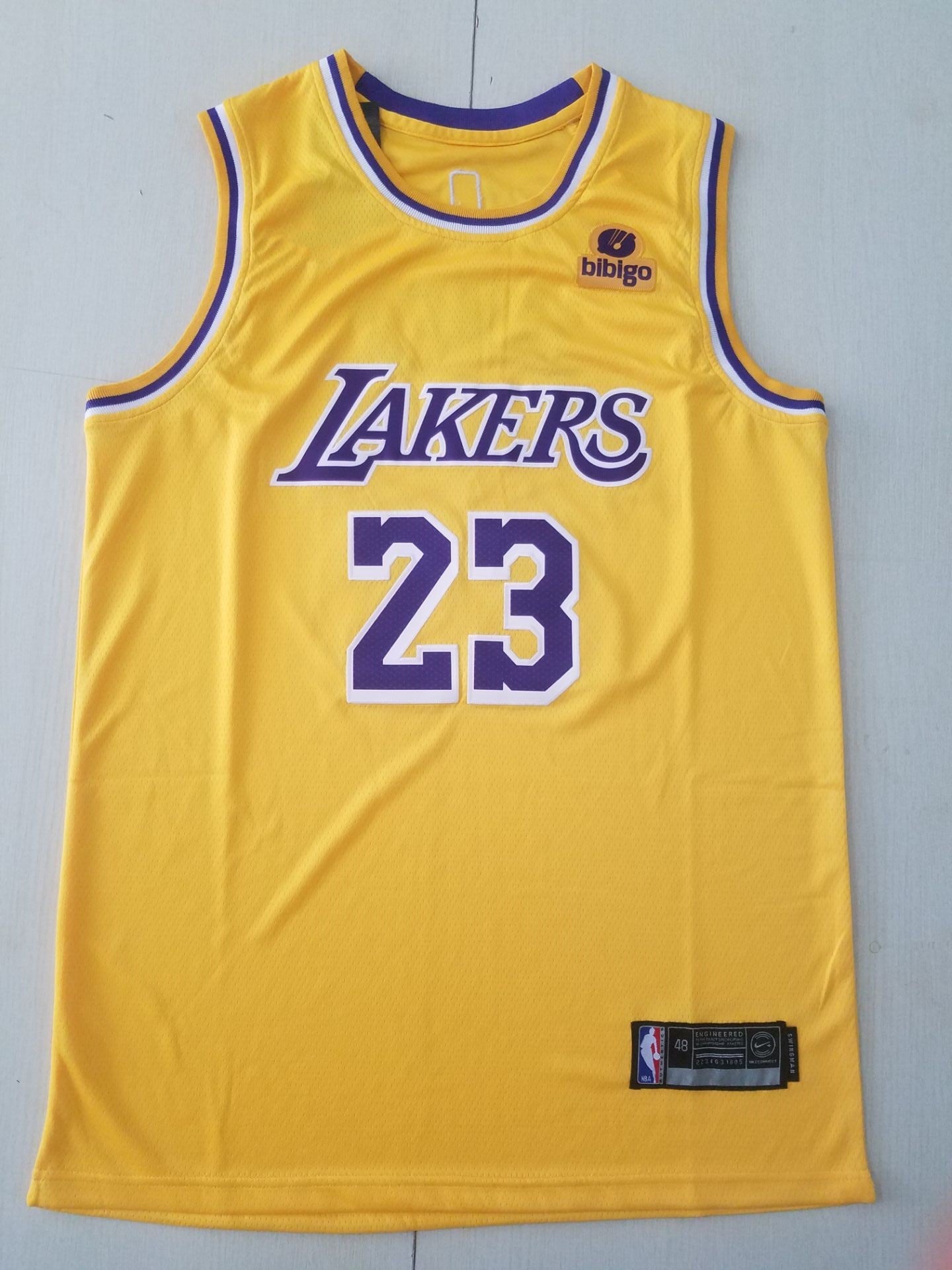 Men's Los Angeles Lakers LeBron James NBA #23 Yellow Swingman Jersey