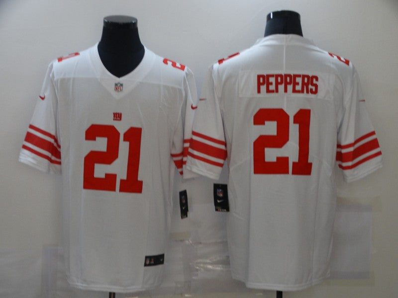 Men's New York Giants Jabrill Peppers #21 White Game Jersey