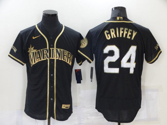 Men's Seattle Mariners Ken Griffey Jr. #24 Black Authentic Player Jersey