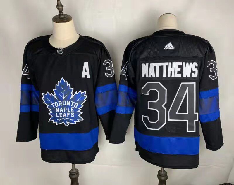 Men's Toronto Maple Leafs Auston Matthews #34 Black Player Jersey