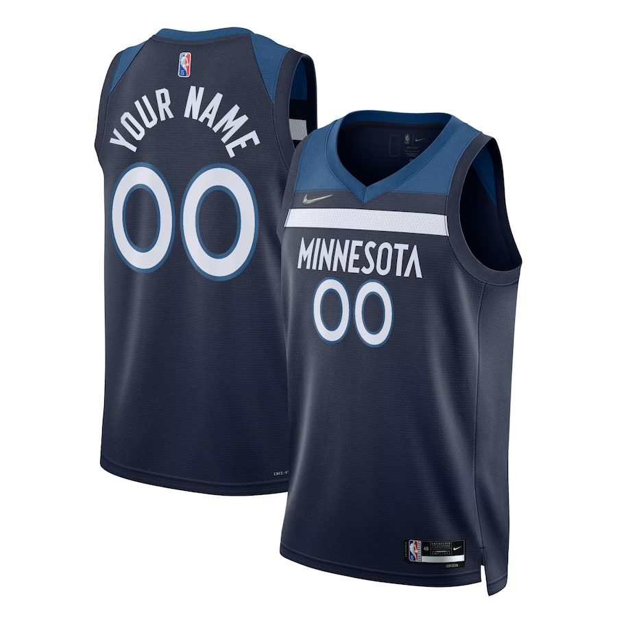 Men's Minnesota Timberwolves Navy 2021/22 Diamond Swingman Custom Jersey - Icon Edition