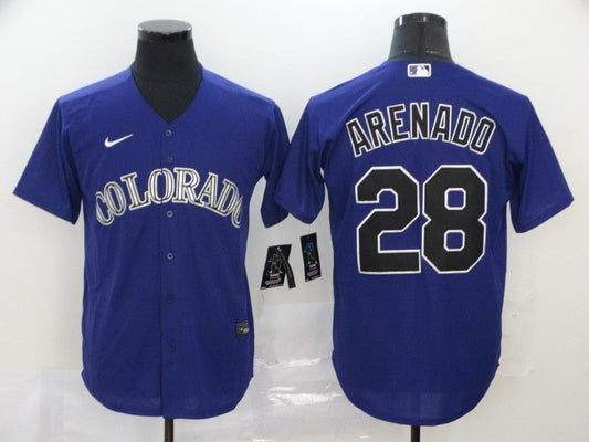 Men's Colorado Rockies Nolan Arenado #28 Purple Replica Baseball Jersey