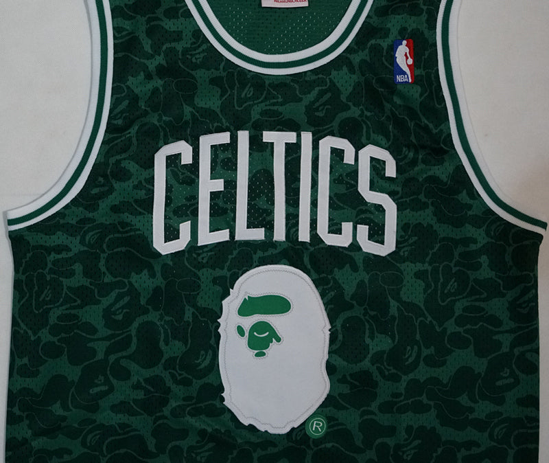 Men's Boston Celtics Bape?x Mitchell #93 NBA Green Player Jersey