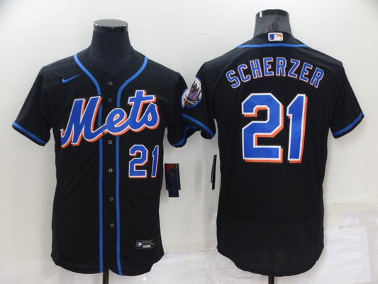 Men's New York Mets Max Scherzer #21 Black Replica Player Jersey