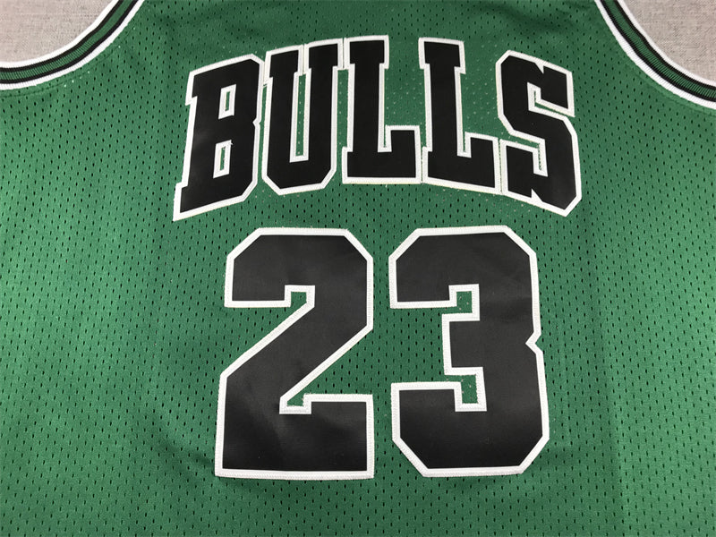 Men's Chicago Bulls Michael Jordan #23 Green 1997-98 Hardwood Classics Authentic Jersey