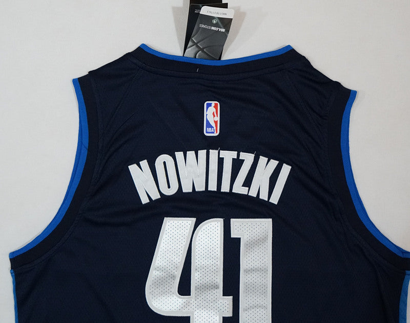 Men's Dallas Mavericks Dirk Nowitzki #41 NBA Replica Swingman Jersey -Retro Blue