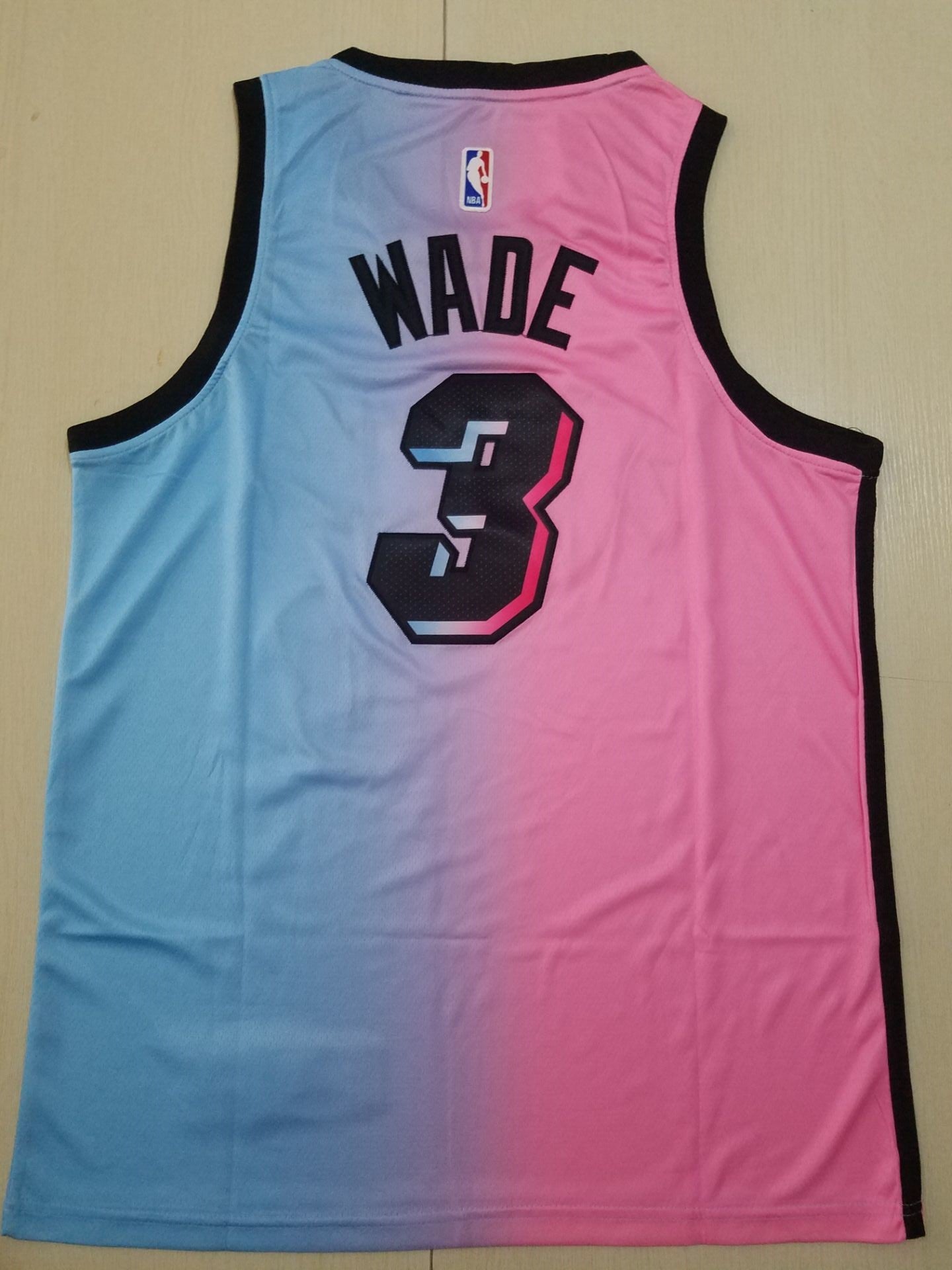 Men's Miami Heat Dwyane Wade #3 Pink/Blue Swingman Player Jersey