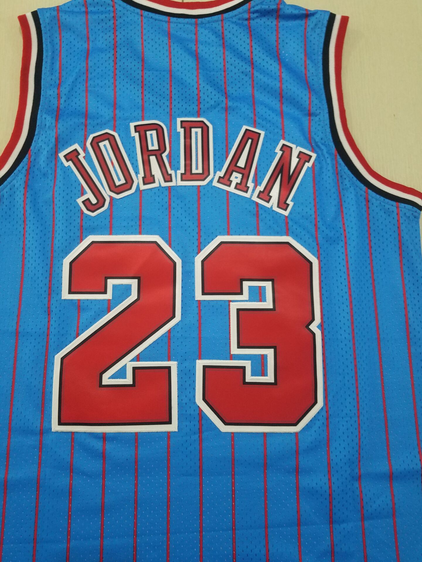 Men's Chicago Bulls Michael Jordan #23 Blue Hardwood Classics Authentic Jersey