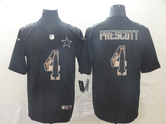 Men's Dallas Cowboys #4 Dak Prescott Black Game Jersey