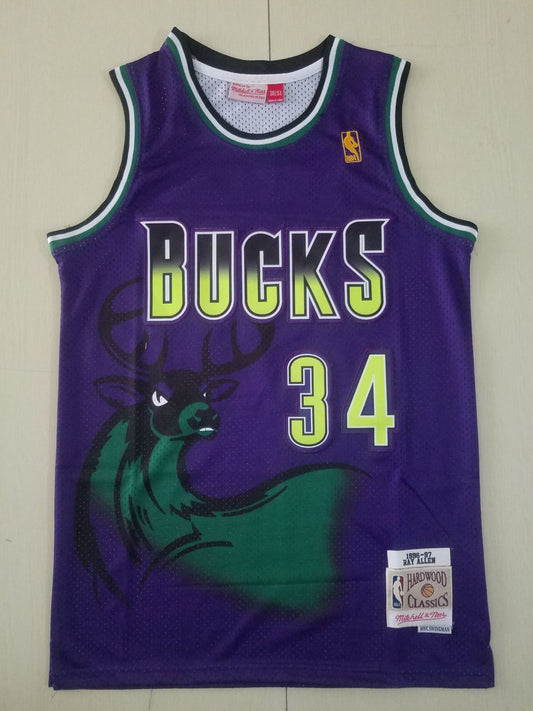 Men's Milwaukee Bucks Giannis Antetokounmpo #34 Purple Replica Player Jersey