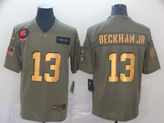 Men's Cleveland Browns Odell Beckham Jr. Olive Game Player Jersey