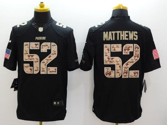 Men's Green Bay Packers Clay Matthews #52 Black Game Player Jersey