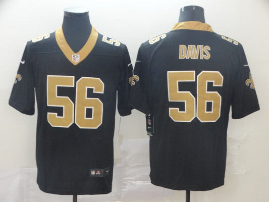 Men's New Orleans Saints Demario Davis #56 Black Game Jersey