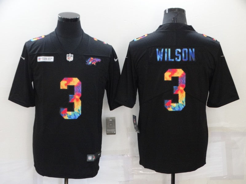 Men's Denver Broncos Russell Wilson #3 Black Legend Jersey