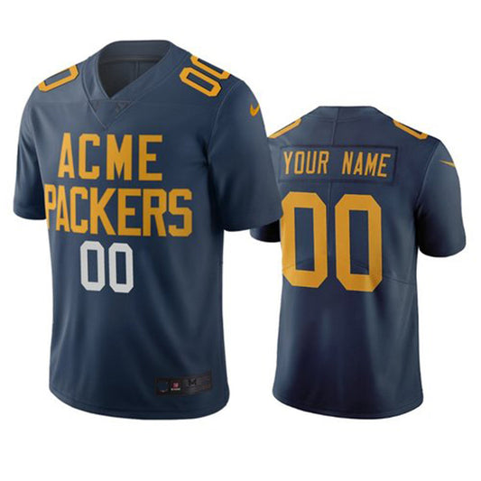 Custom Green Bay Packers Navy Vapor Limited City Edition Jersey Stitched American Football Jerseys