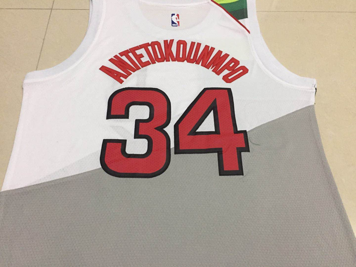 Men's Milwaukee Bucks Giannis Antetokounmpo #34 NBA White Replica Player Jersey