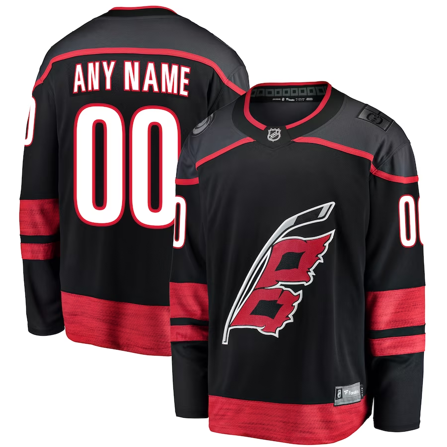 Men's Carolina Hurricanes Black Home Breakaway Custom Jersey