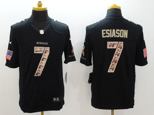 Men's Cincinnati Bengals Boomer Esiason #7 Black Game Player Jersey