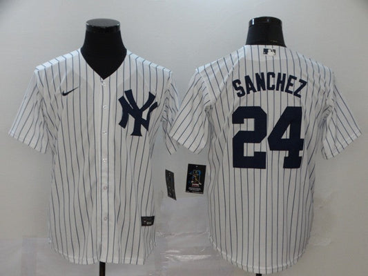 Men's New York Yankees Gary Sanchez #24 White Replica Baseball Jersey