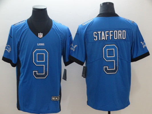 Men's Detroit Lions Matthew Stafford #9 Blue Game Jersey