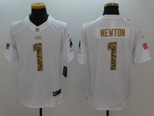 Men's Carolina Panthers Cam Newton #1 White Game Player Jersey