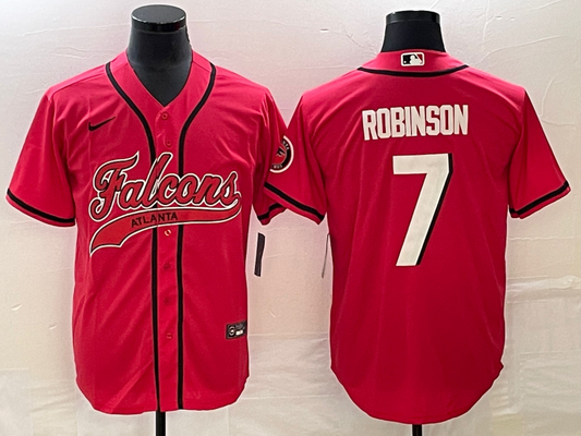 Men's Atlanta Falcons Bijan Robinson #7 Red Game Jersey Joint Edition