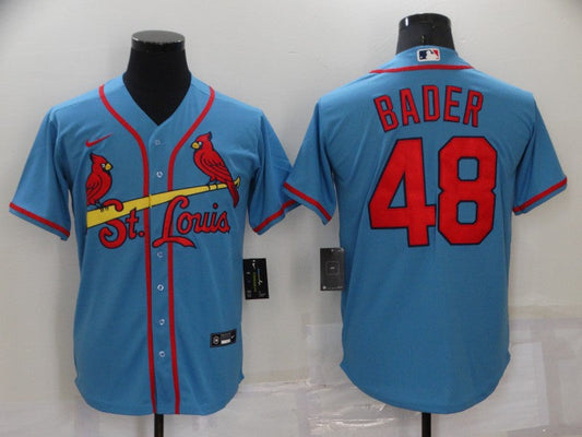 Men's St. Louis Cardinals Harrison Bader #48 Blue Replica Baseball Jersey