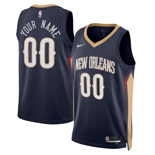 Men's New Orleans Pelicans Navy 2022/23 Swingman Custom Jersey - Icon Edition