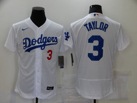 Men's Los Angeles Dodgers Chris Taylor #3 White Replica Player Jersey