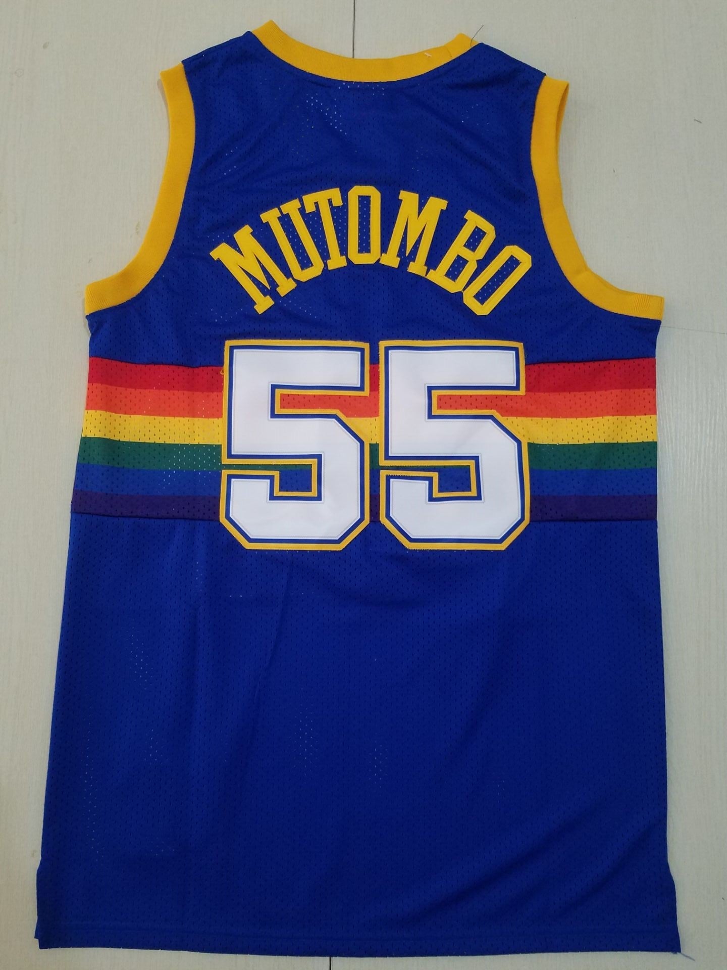 Men's Denver Nuggets Dikembe Mutombo 1991-92 Blue Hardwood Classics Swingman Jersey