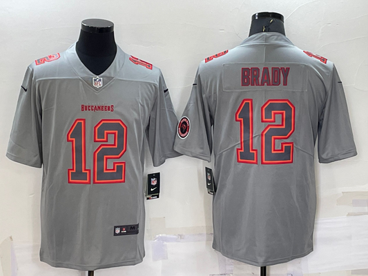 Men's Tampa Bay Buccaneers Tom Brady #12 Gray Atmosphere Fashion Game Jersey