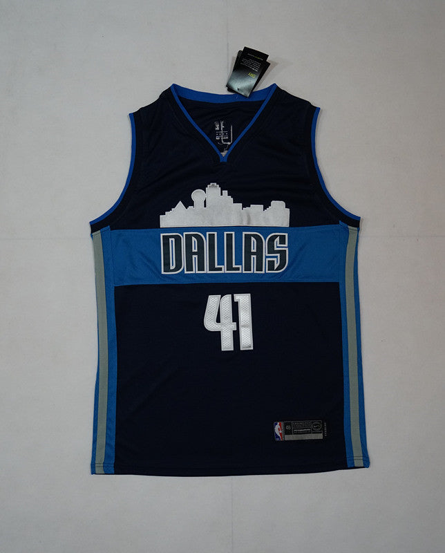 Men's Dallas Mavericks Dirk Nowitzki #41 NBA Replica Swingman Jersey -Retro Blue