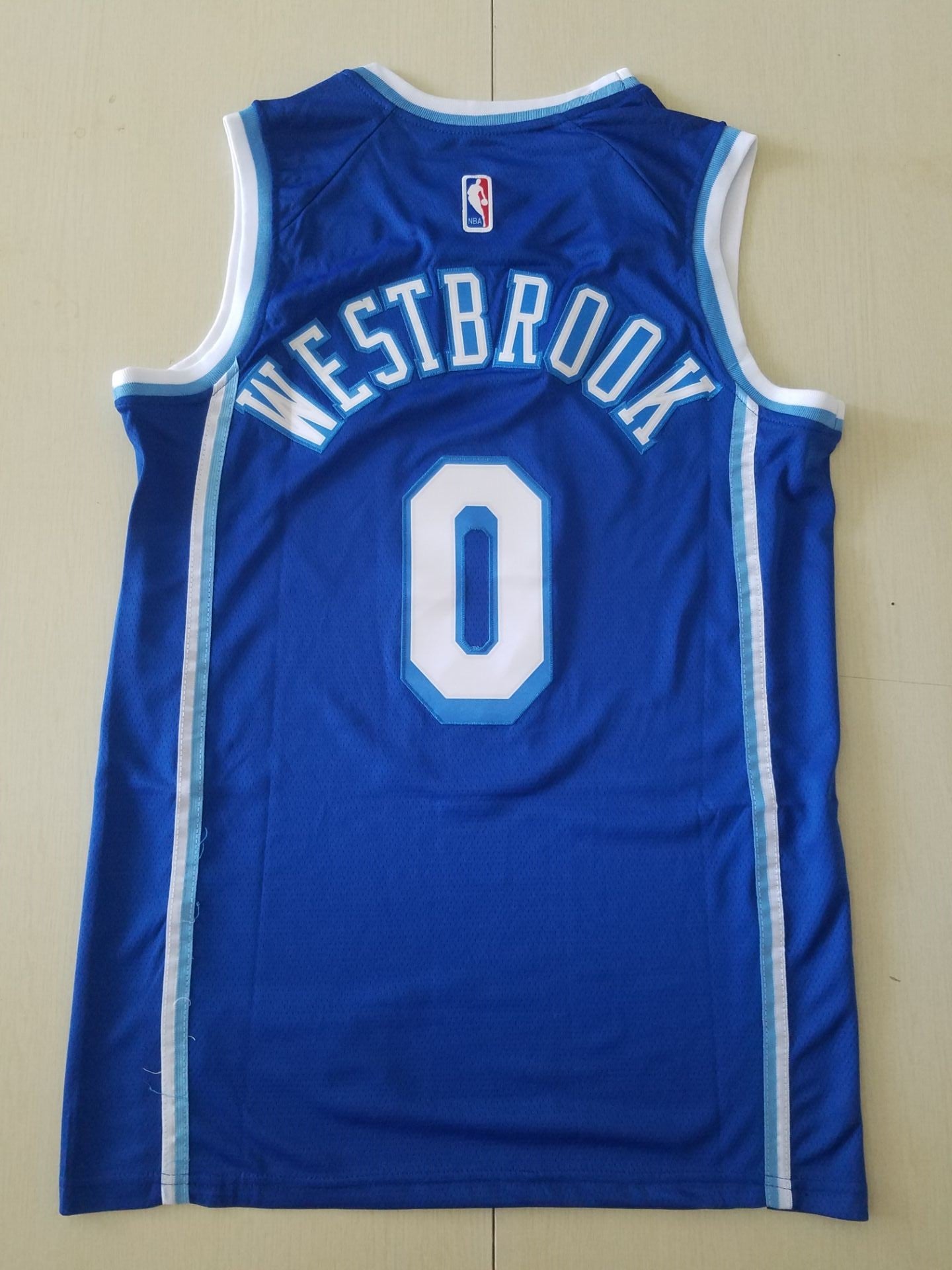 Men's Los Angeles Lakers Russell Westbrook Blue Hardwood Classic Swingman Jersey