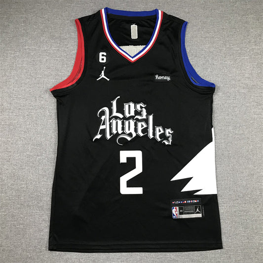 Men's LA Clippers Kawhi Leonard Jordan Brand Black 2022/23 Statement Edition Swingman Jersey