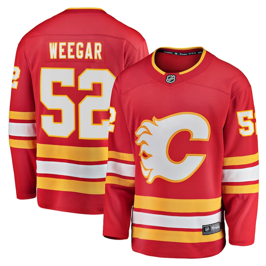 Men's Calgary Flames MacKenzie Weegar #52 Red Home Breakaway Player Jersey