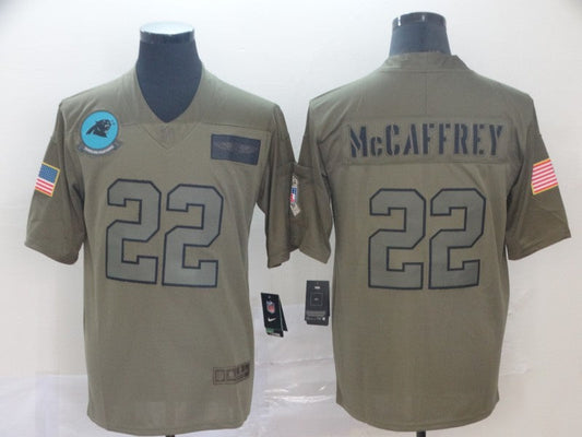 Men's Carolina Panthers Christian McCaffrey #22 Brown Game Jersey