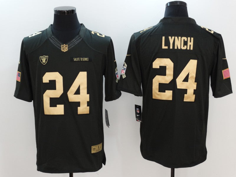 Men's Las Vegas Raiders Marshawn Lynch #24 Black Player Jersey