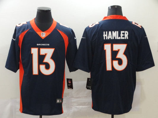 Men's Denver Broncos KJ Hamler #13 Navy Game Jersey