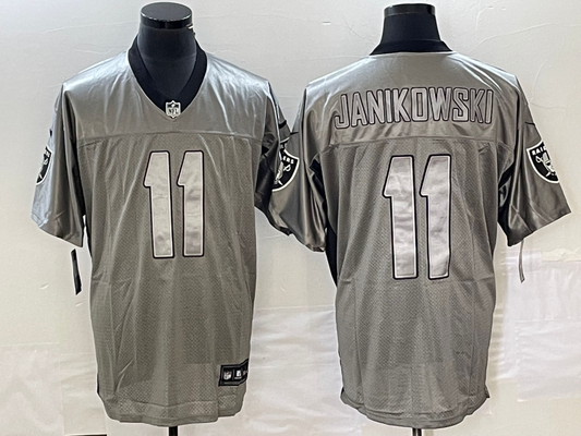 Men's Las Vegas Raiders Sebastian Janikowski #11 Gray Game Jersey