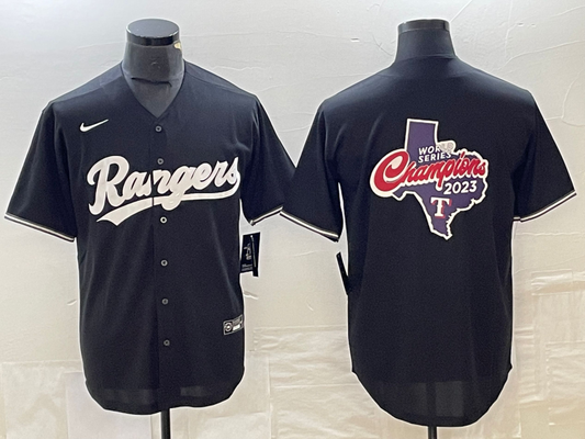 Men's Texas Rangers Black Replica Baseball Jersey