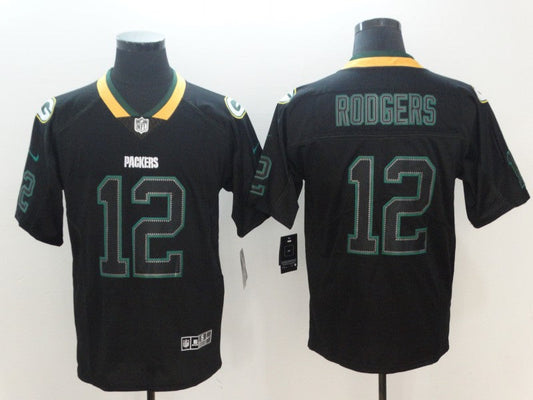 Men's Green Bay Packers Aaron Rodgers #12 Black Player Jersey