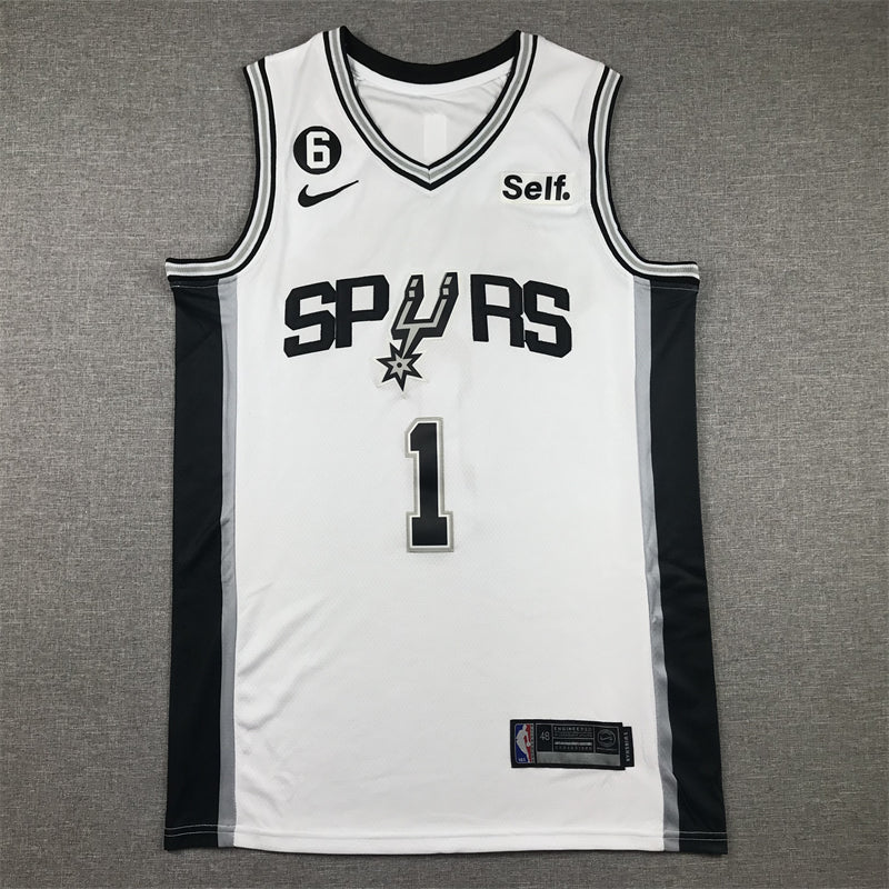 Men's San Antonio Spurs Victor Wembanyama #1 White 2022/23 Swingman Jersey - Association Edition