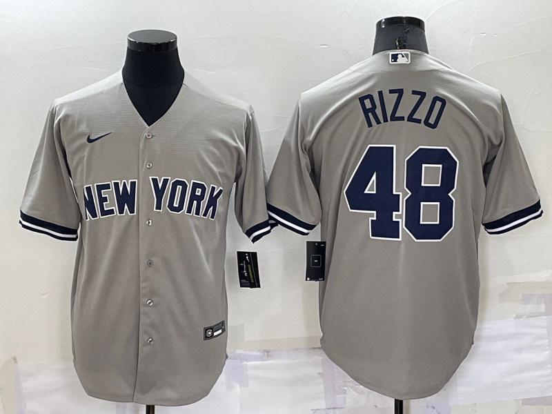 Men's New York Yankees Anthony Rizzo #48 Gray Replica Baseball Jersey